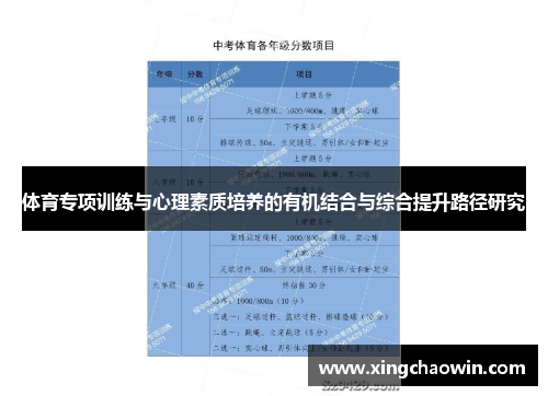 体育专项训练与心理素质培养的有机结合与综合提升路径研究